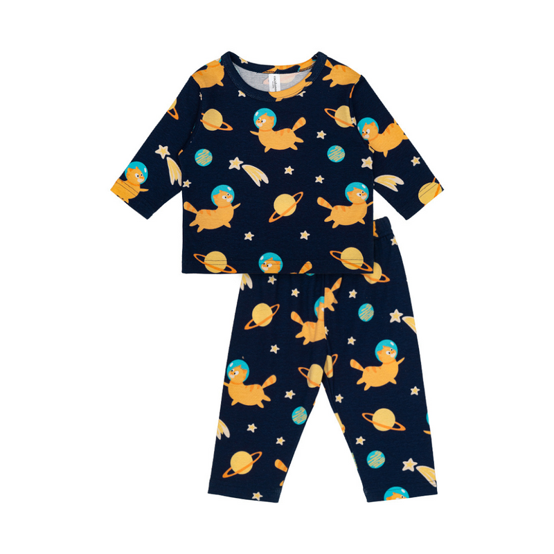 Cocohanee - Galaxy Cat Baby Long Pajamas - Piyama Tidur Bayi