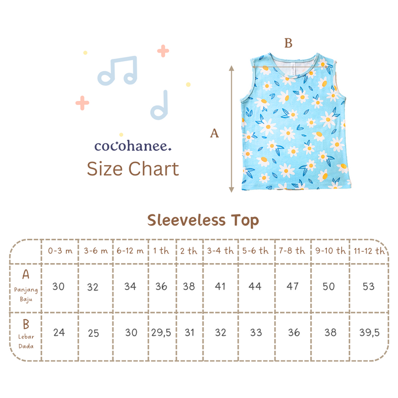 Cocohanee - Dreamland Sleeveless Top - Kaos Tanpa Lengan Anak Motif