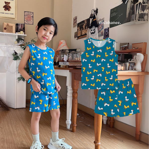 Cocohanee - Walky Ducky Sleeveless Set - Setelan Anak Tanpa Lengan