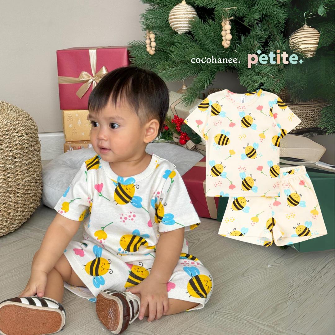 Cocohanee - Morning Bee Baby Short Pajamas - Piyama Tidur Bayi