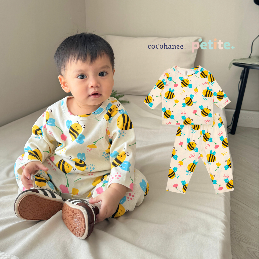 Cocohanee - Morning Bee Baby Long Pajamas - Piyama Tidur Bayi