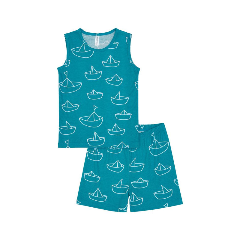 Cocohanee - Perahu Kertas Sleeveless Set - Setelan Anak Tanpa Lengan