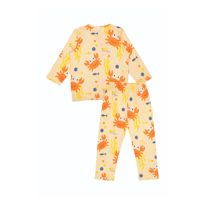 Cocohanee - Mr Craby Button Down Long Pajamas - Piyama Bayi dan Anak dengan Kancing Depan