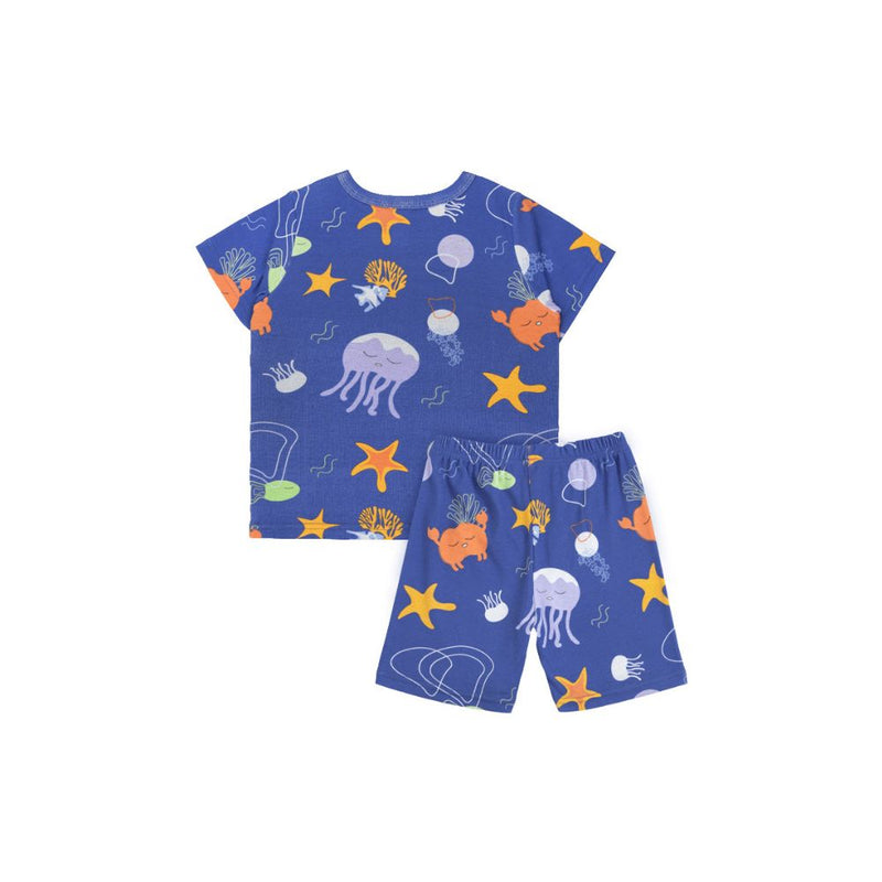 Cocohanee - Marine Blue Baby Short Pajamas - Piyama Tidur Bayi