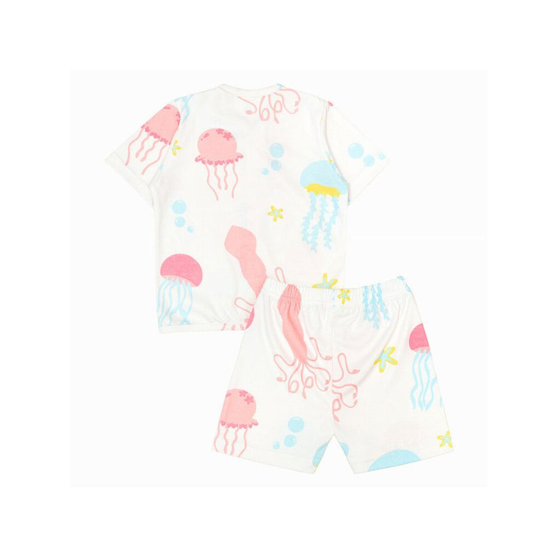 Cocohanee - Jelly Fish Button Down Short Pajamas - Piyama Bayi dan Anak dengan Kancing Depan