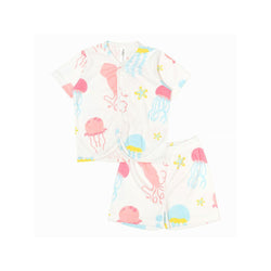 Cocohanee - Jelly Fish Button Down Short Pajamas - Piyama Bayi dan Anak dengan Kancing Depan