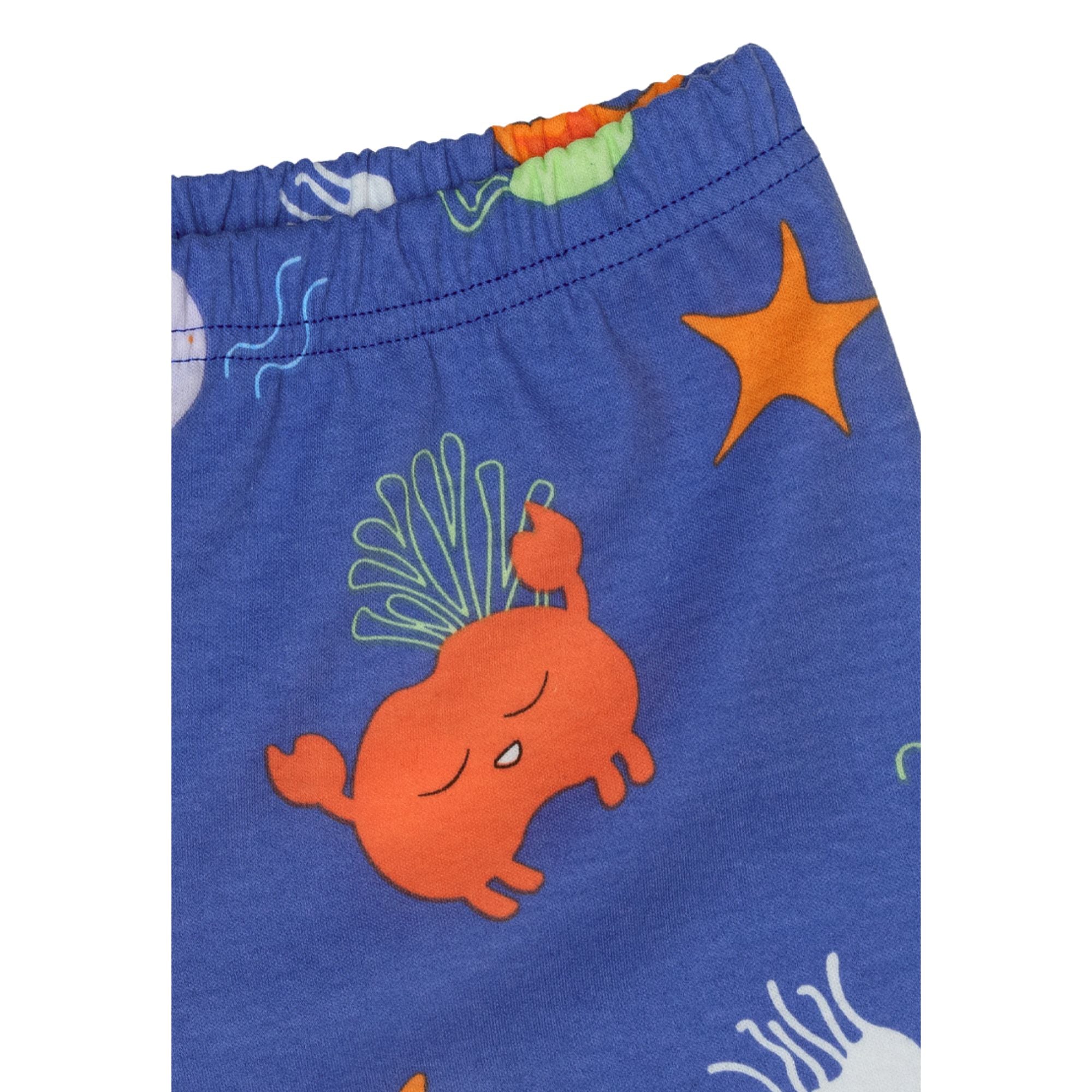 Cocohanee - Marine Blue Button Down Short Pajamas - Piyama Bayi dan Anak dengan Kancing Depan