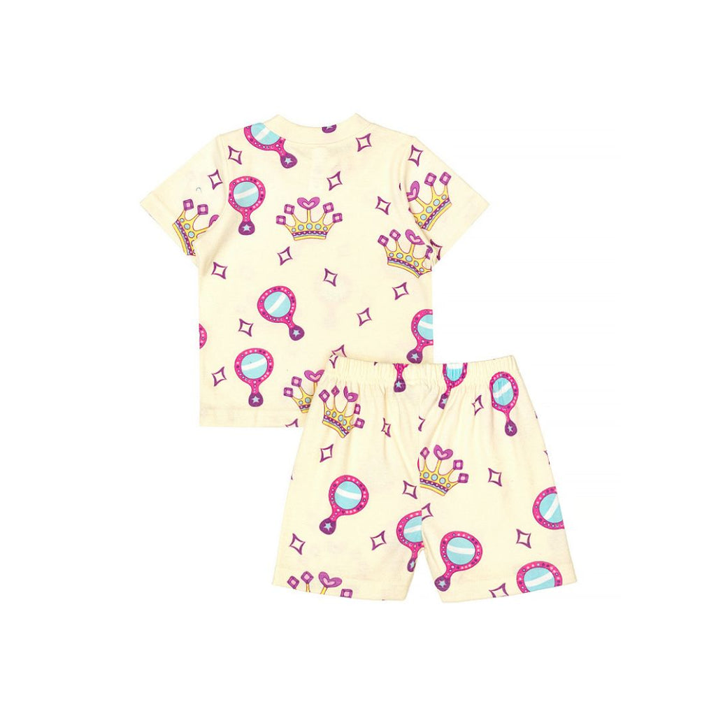 Cocohanee - Crown Princess Shoulder Button Short Pajamas - Piyama Bayi dan Anak dengan Kancing di Bahu