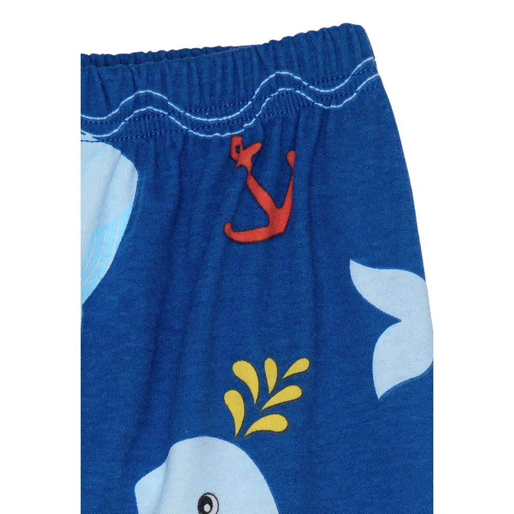 Cocohanee - Shark Anchor Shoulder Button Long Pajamas - Piyama Bayi dan Anak dengan Kancing di Bahu