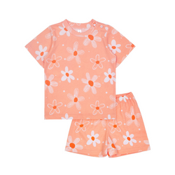 Cocohanee - Winter Daisy Shoulder Button Short Pajamas - Piyama Bayi dan Anak dengan Kancing di Bahu