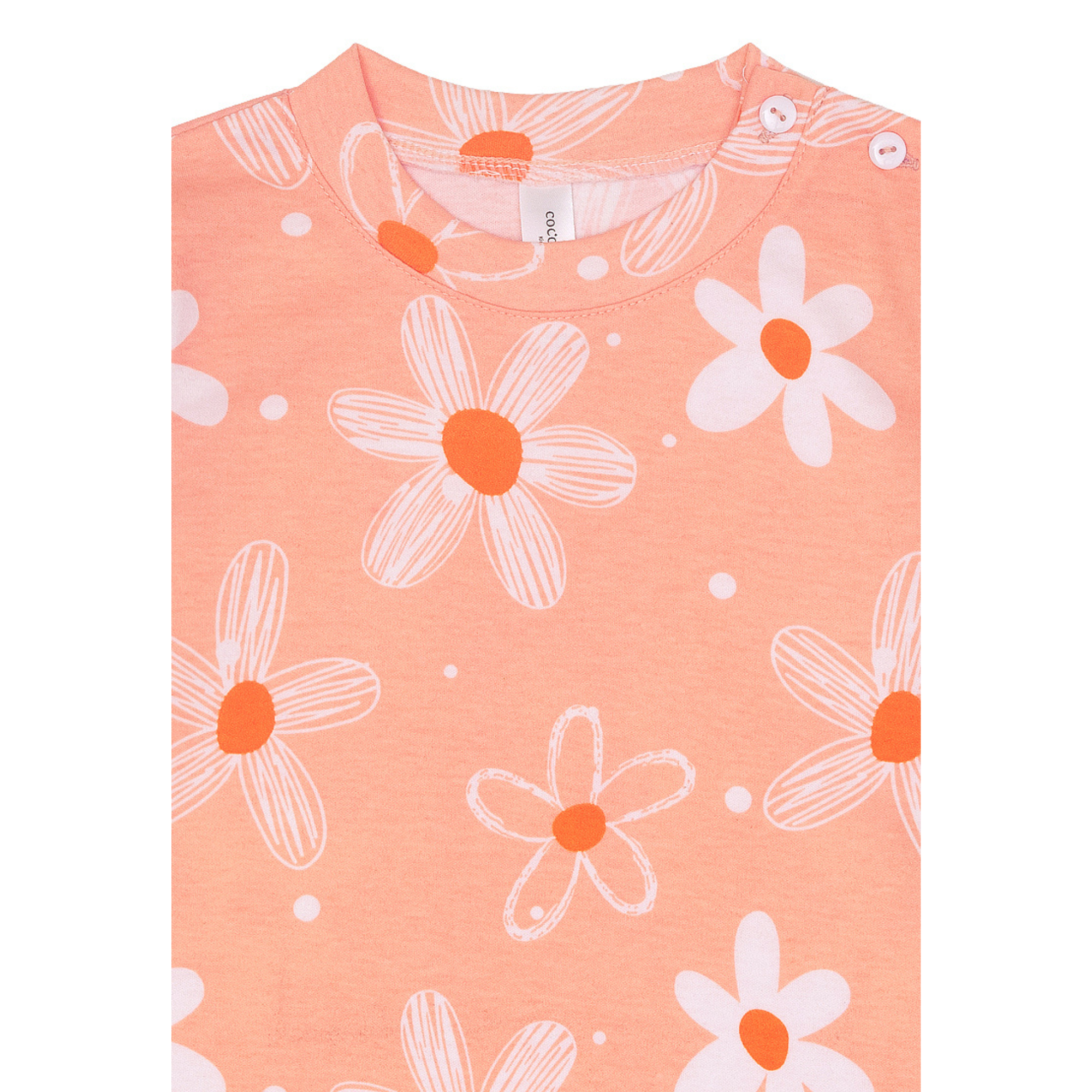 Cocohanee - Winter Daisy Shoulder Button Long Pajamas - Piyama Bayi dan Anak dengan Kancing di Bahu