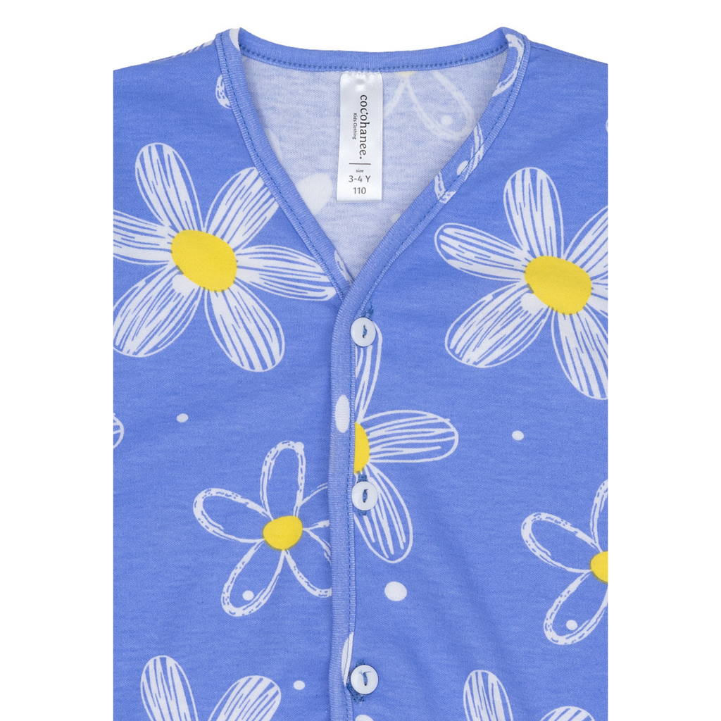 Cocohanee - Winter Daisy Button Down Long Pajamas - Piyama Bayi dan Anak dengan Kancing Depan
