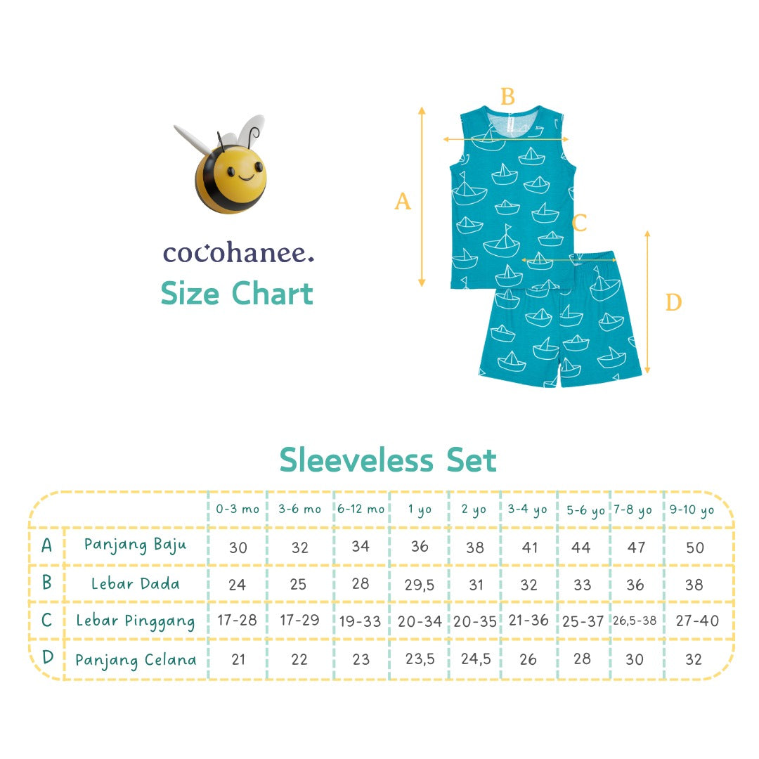 Cocohanee - Wheelscape Sleeveless Set - Setelan Anak Tanpa Lengan