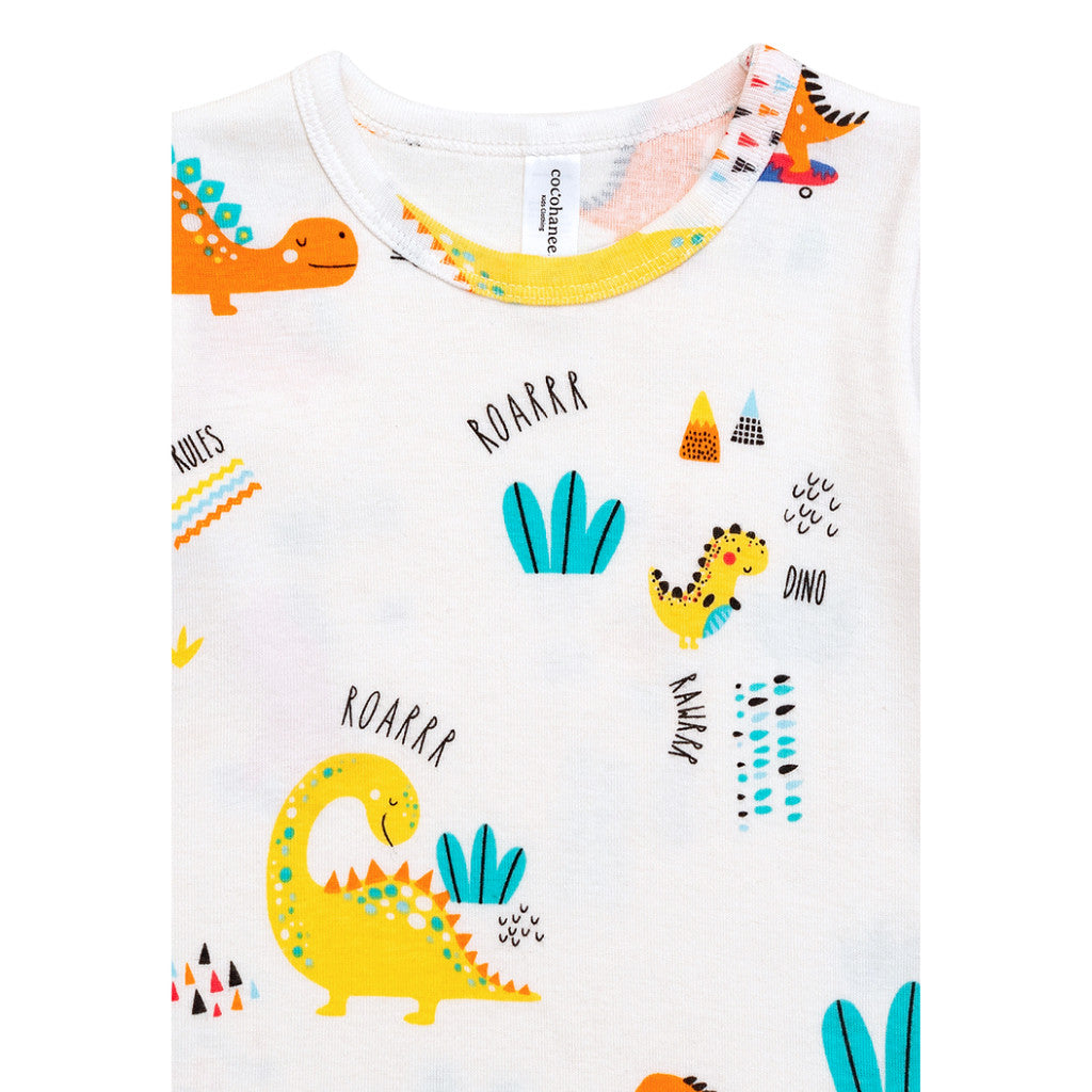 Cocohanee - Orange Dino Cozy Pajamas - Piyama Tidur Anak