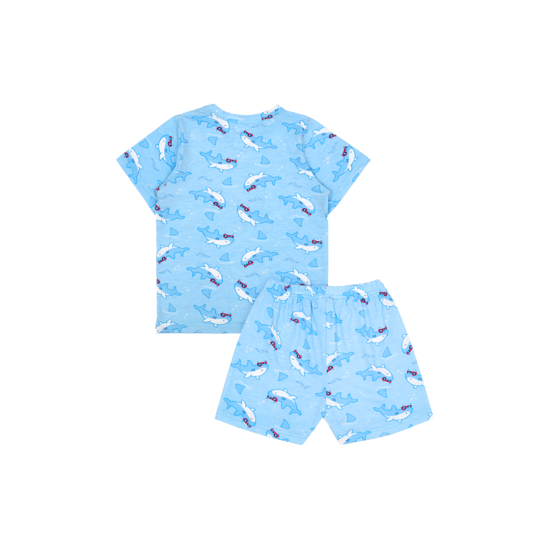 Cocohanee - Shark Wave Short Pajamas - Piyama Tidur Anak