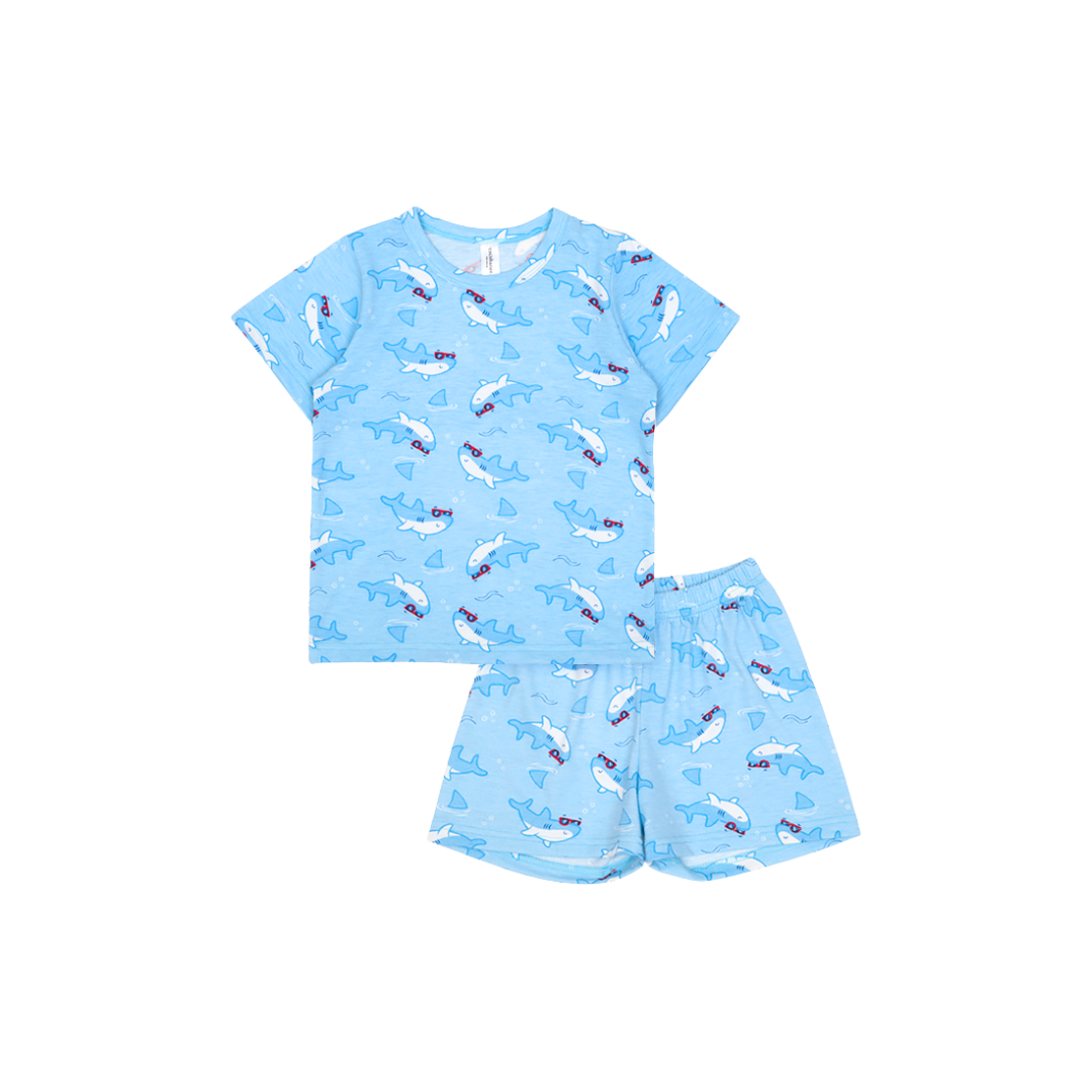 Cocohanee - Shark Wave Short Pajamas - Piyama Tidur Anak