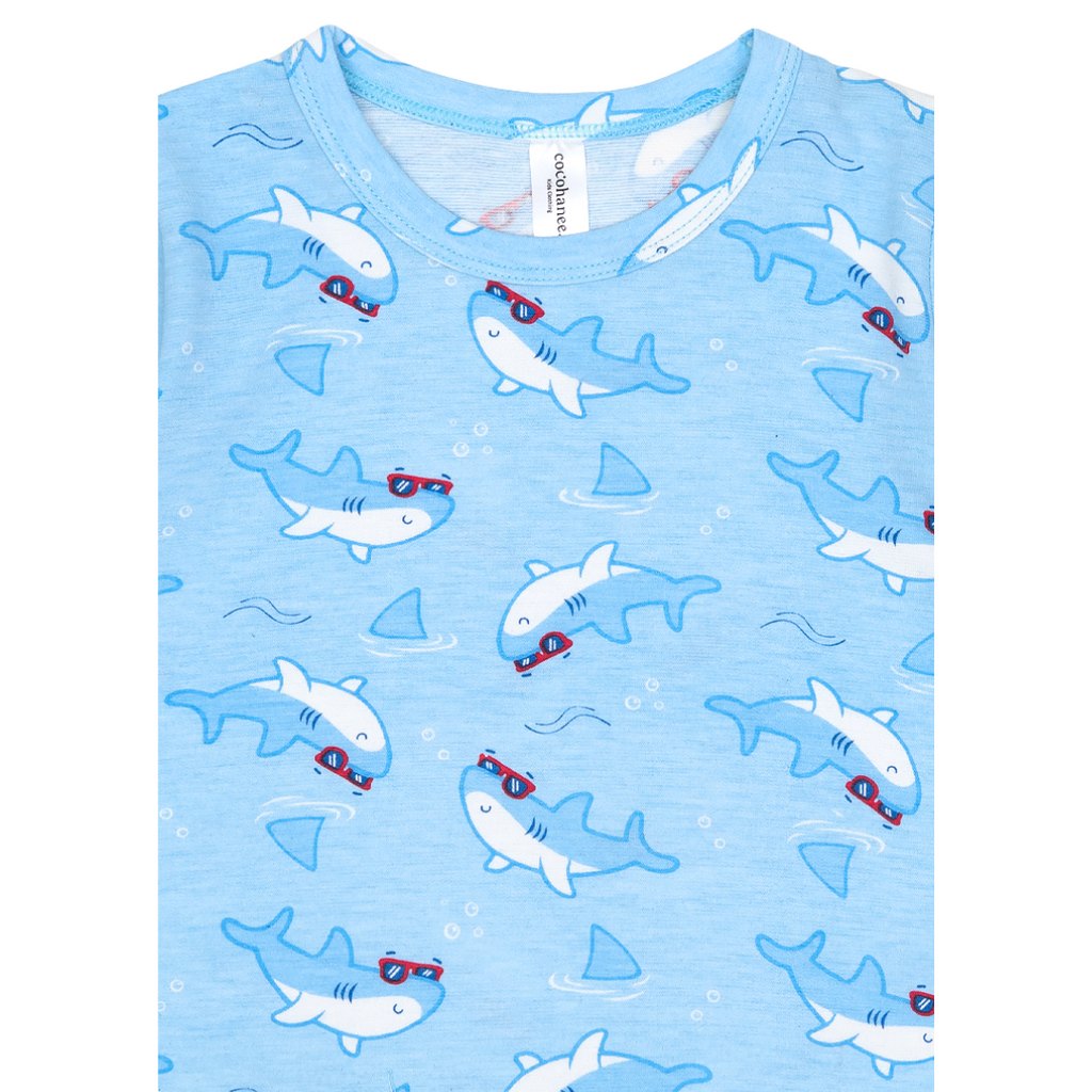 Cocohanee - Shark Wave Baby Short Pajamas - Piyama Tidur Bayi