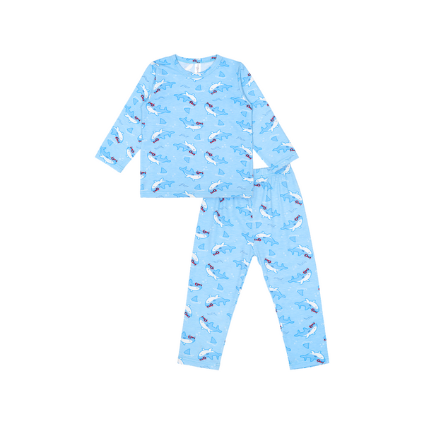 Cocohanee - Shark Wave Long Pajamas - Piyama Tidur Anak