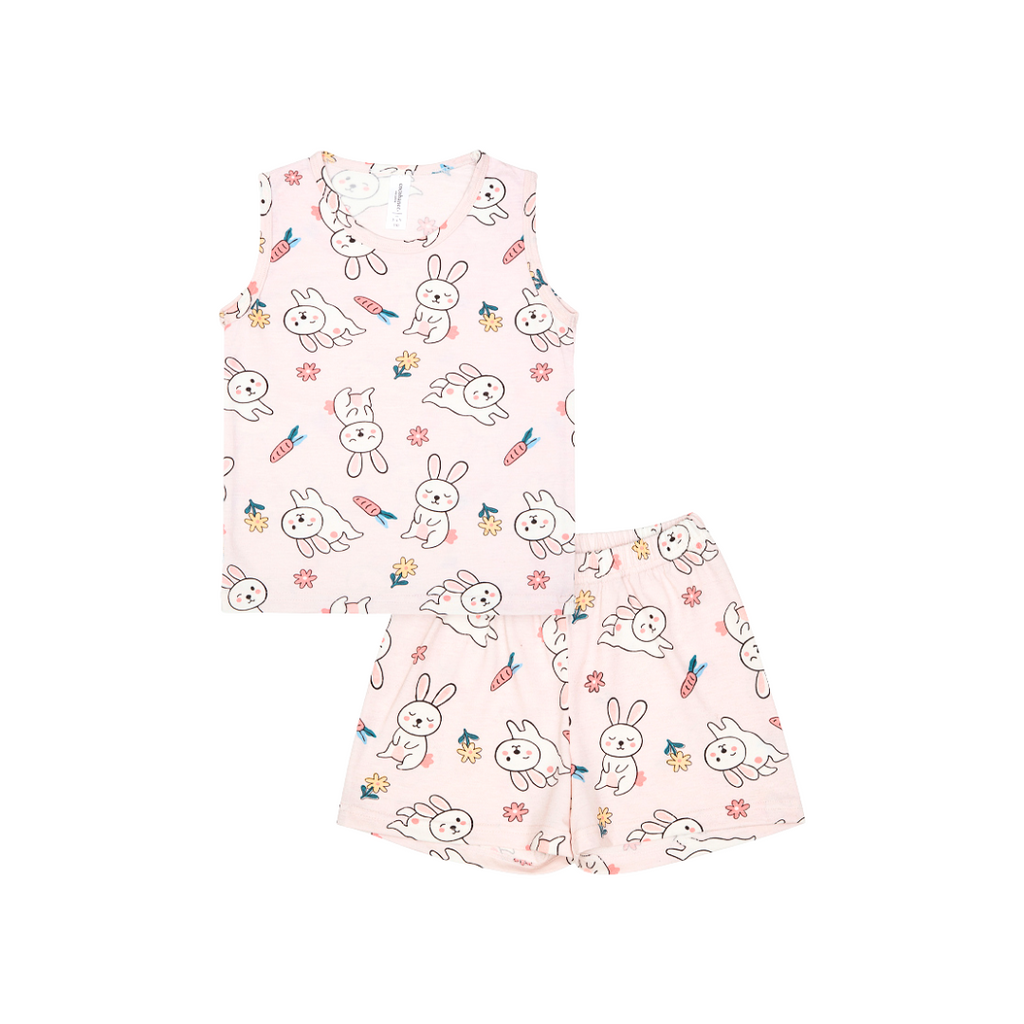 Cocohanee - Hopping Rabbit Sleeveless Set - Setelan Anak Tanpa Lengan