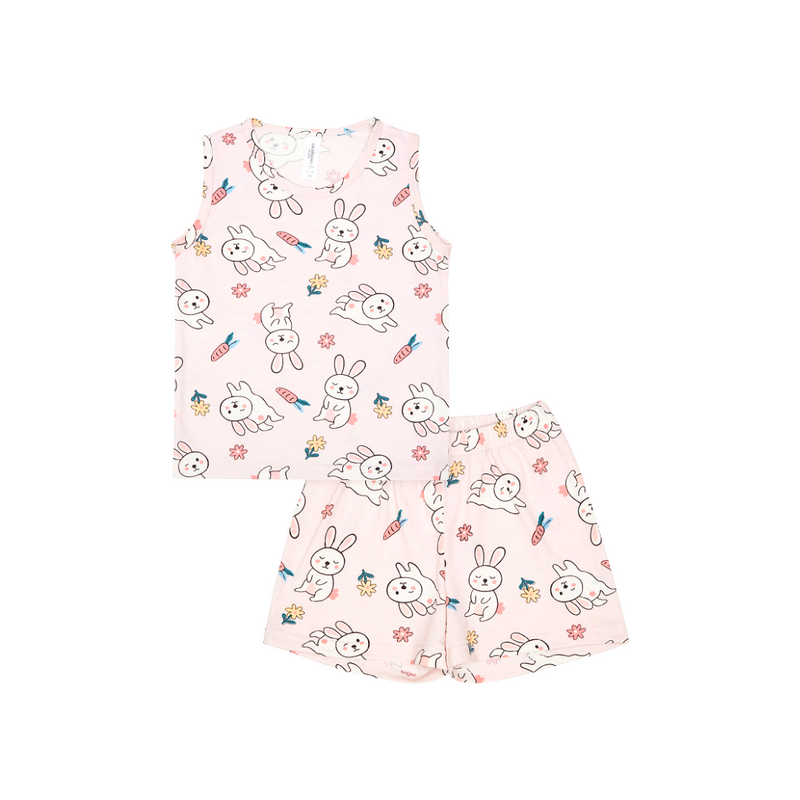 Cocohanee - Hopping Rabbit Sleeveless Set - Setelan Anak Tanpa Lengan