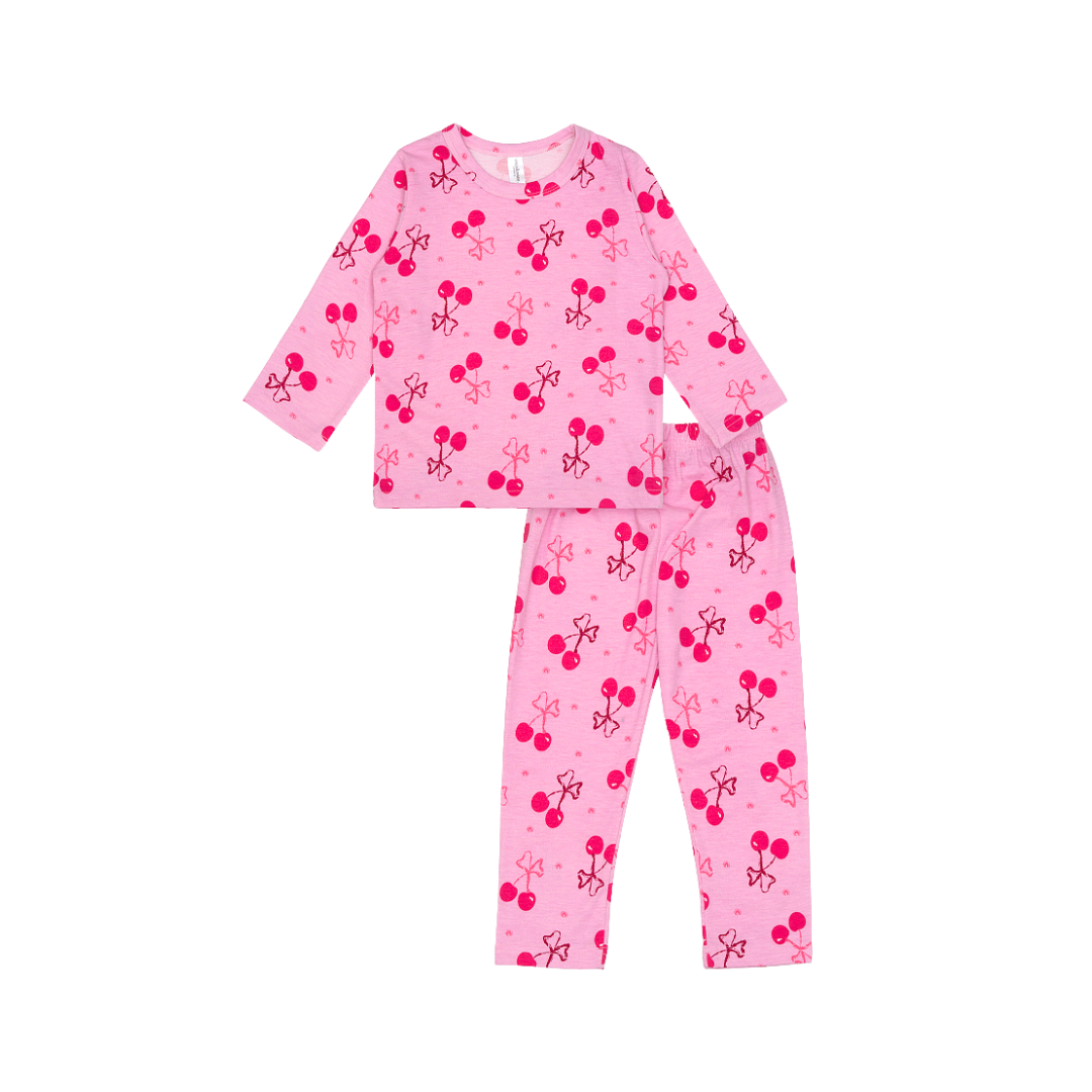 Cocohanee - Pinky Cherry Baby Long Pajamas - Piyama Tidur Bayi