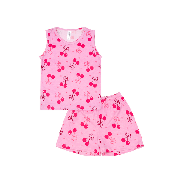 Cocohanee - Pinky Cherry Sleeveless Set - Setelan Anak Tanpa Lengan