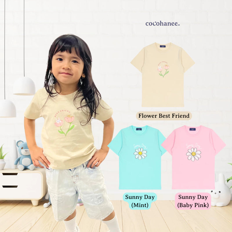 Cocohanee - Springtime Bloom Short T-Shirt - Kaos Lengan Pendek Anak - Atasan Lengan Pendek Anak