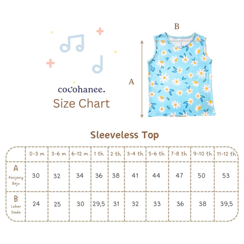 Cocohanee - Outer Space Sleeveless Top - Kaos Tanpa Lengan Anak Motif