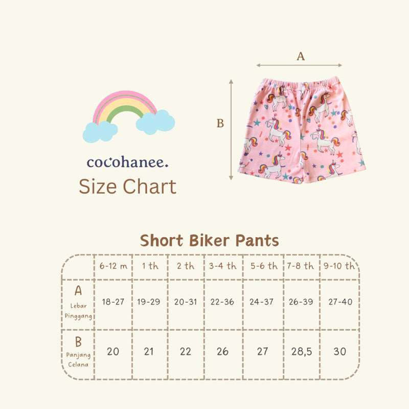 Cocohanee - Outer Space Biker Short Motif - Celana Legging Pendek Anak