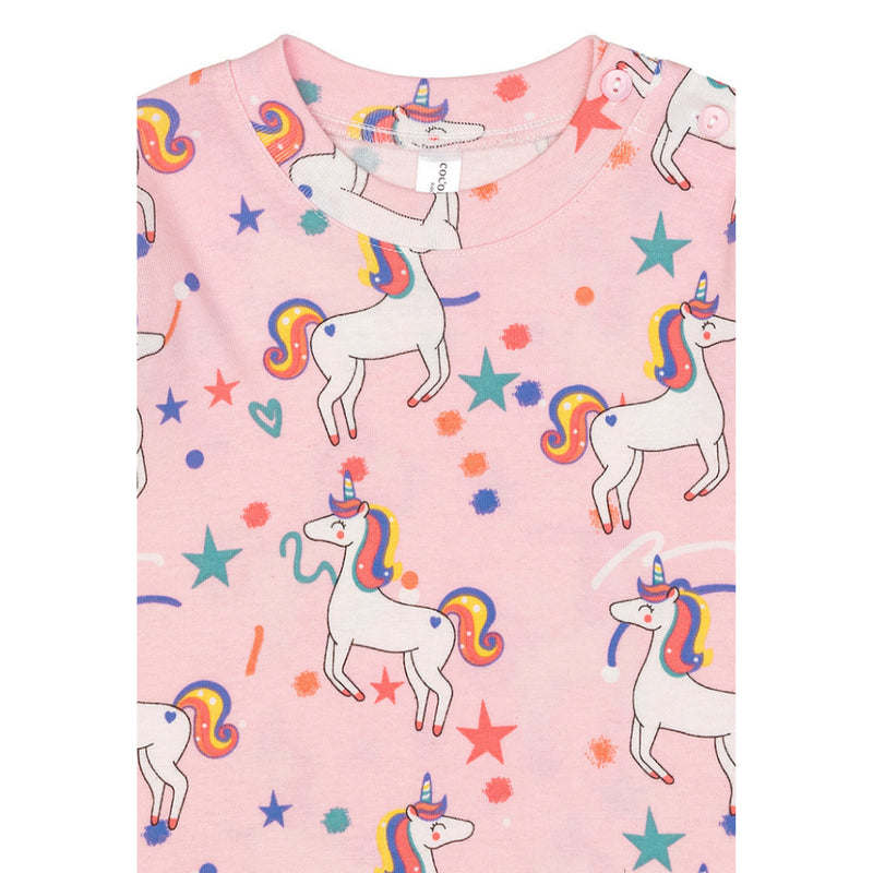 Cocohanee - Unicorn World Shoulder Button Long Pajamas - Piyama Bayi dan Anak dengan Kancing di Bahu