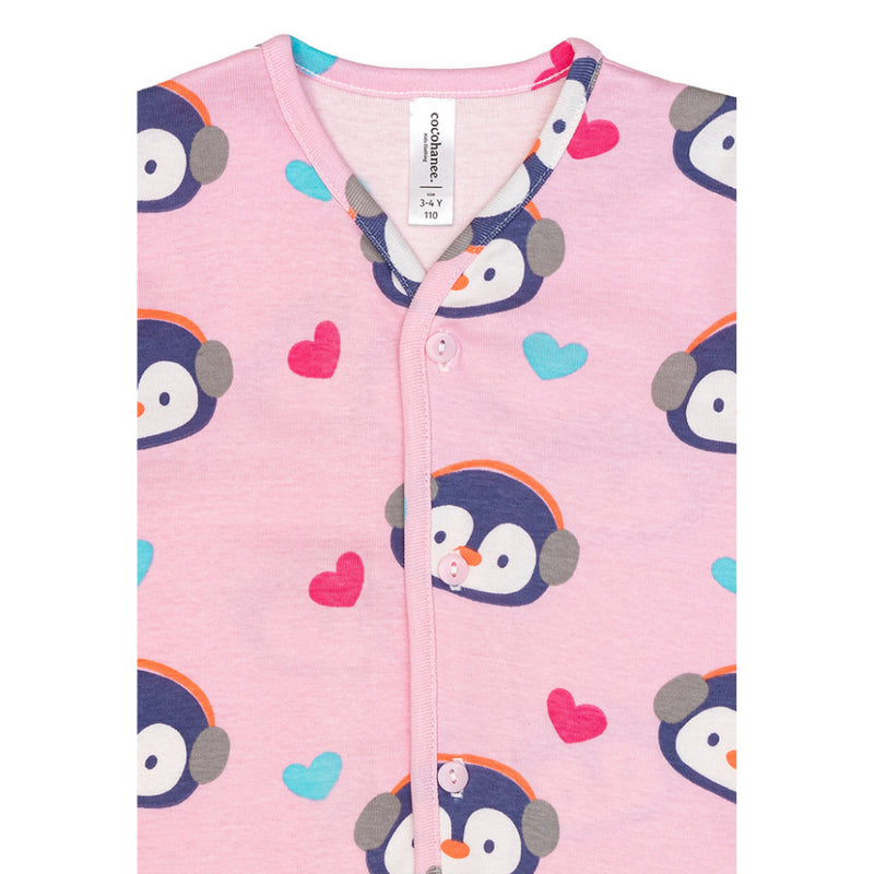 Cocohanee - Penguin in Love Button Down Short Pajamas - Piyama Bayi dan Anak dengan Kancing Depan