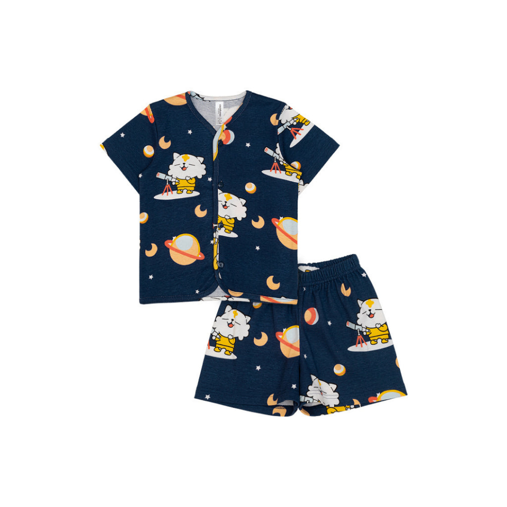 Cocohanee - Coco Moonlight Button Down Short Pajamas - Piyama Bayi dan Anak dengan Kancing Depan