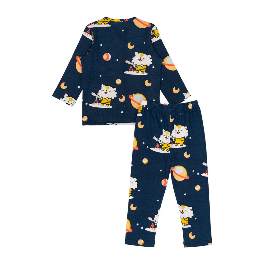 Cocohanee - Coco Moonlight Button Down Long Pajamas - Piyama Bayi dan Anak dengan Kancing Depan