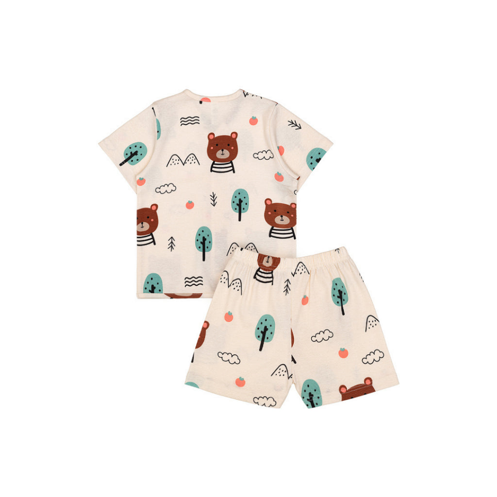 Cocohanee - Bears Button Down Short Pajamas - Piyama Bayi dan Anak dengan Kancing Depan