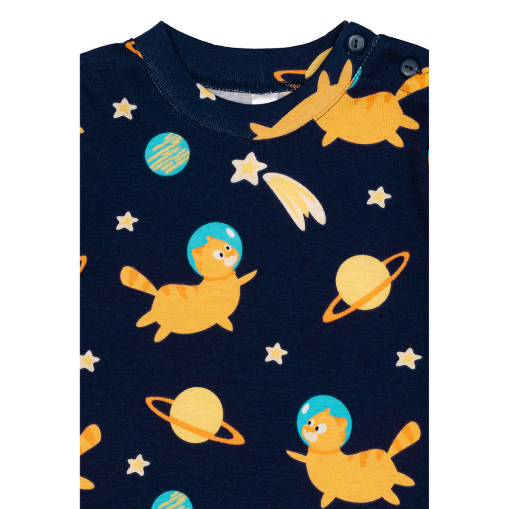 Cocohanee - Galaxy Cat Shoulder Button Short Pajamas - Piyama Bayi dan Anak dengan Kancing di Bahu