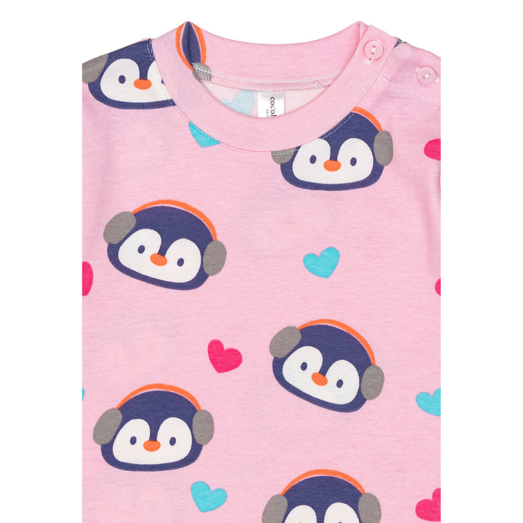 Cocohanee - Penguin in Love Shoulder Button Short Pajamas - Piyama Bayi dan Anak dengan Kancing di Bahu