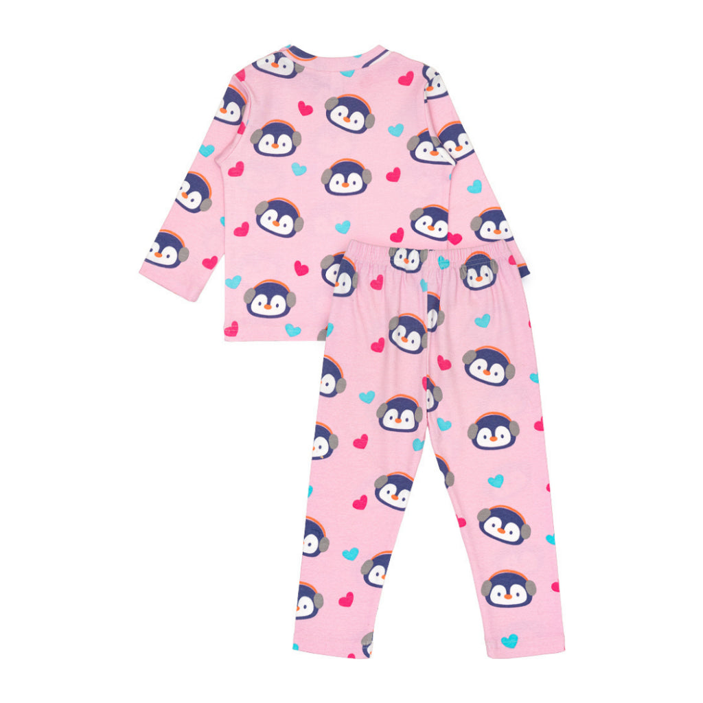 Cocohanee - Penguin in Love Shoulder Button Long Pajamas - Piyama Bayi dan Anak dengan Kancing di Bahu