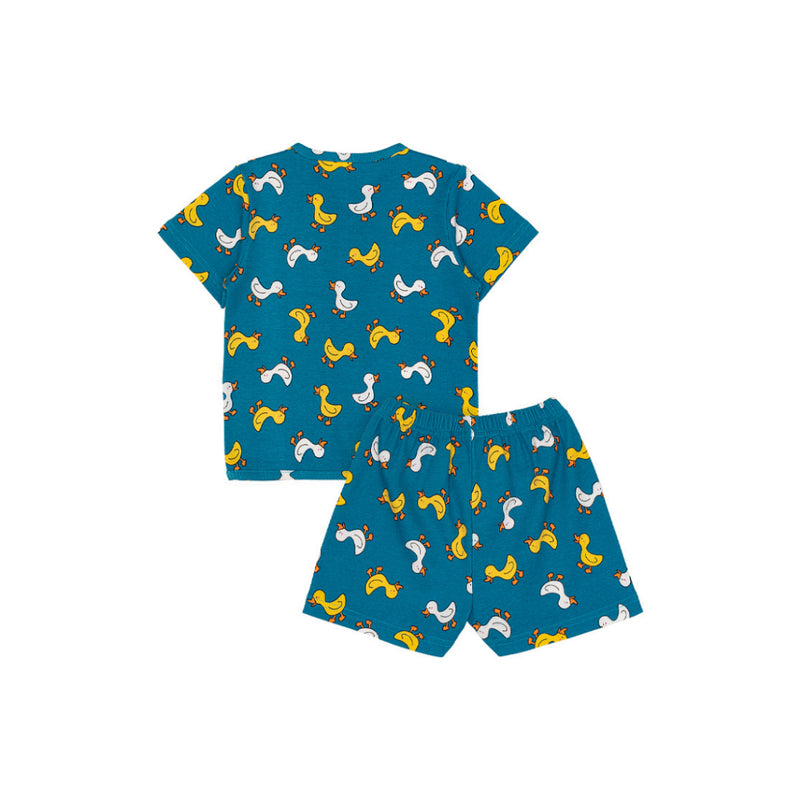 Cocohanee - Walky Ducky Button Down Short Pajamas - Piyama Bayi dan Anak dengan Kancing Depan