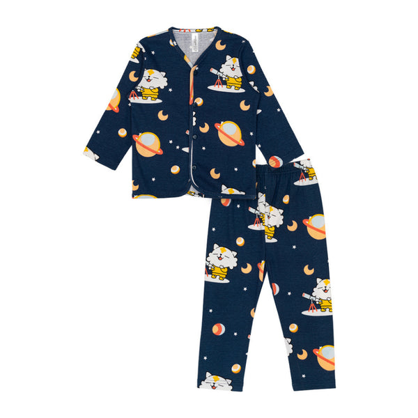 Cocohanee - Coco Moonlight Button Down Long Pajamas - Piyama Bayi dan Anak dengan Kancing Depan