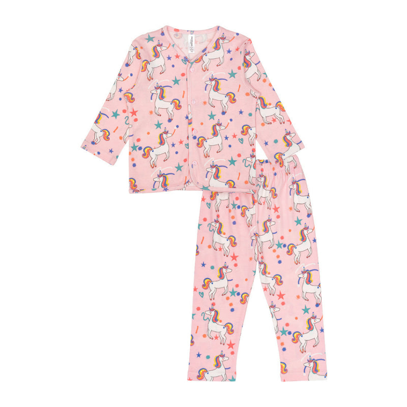 Cocohanee - Unicorn World Button Down Long Pajamas - Piyama Bayi dan Anak dengan Kancing Depan