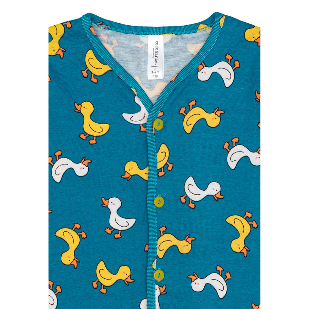 Cocohanee - Walky Ducky Button Down Long Pajamas - Piyama Bayi dan Anak dengan Kancing Depan