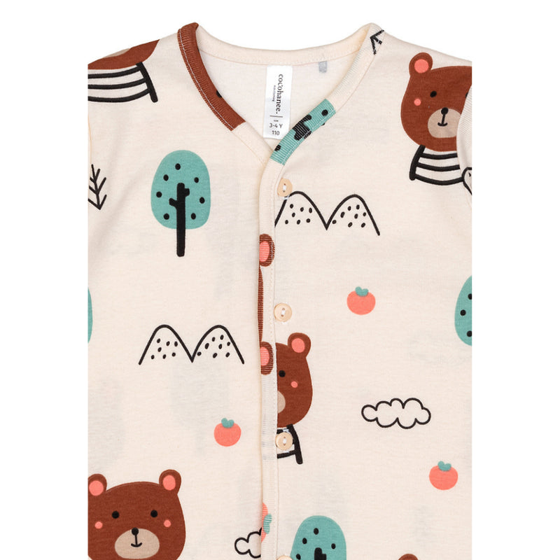 Cocohanee - Bears Button Down Short Pajamas - Piyama Bayi dan Anak dengan Kancing Depan