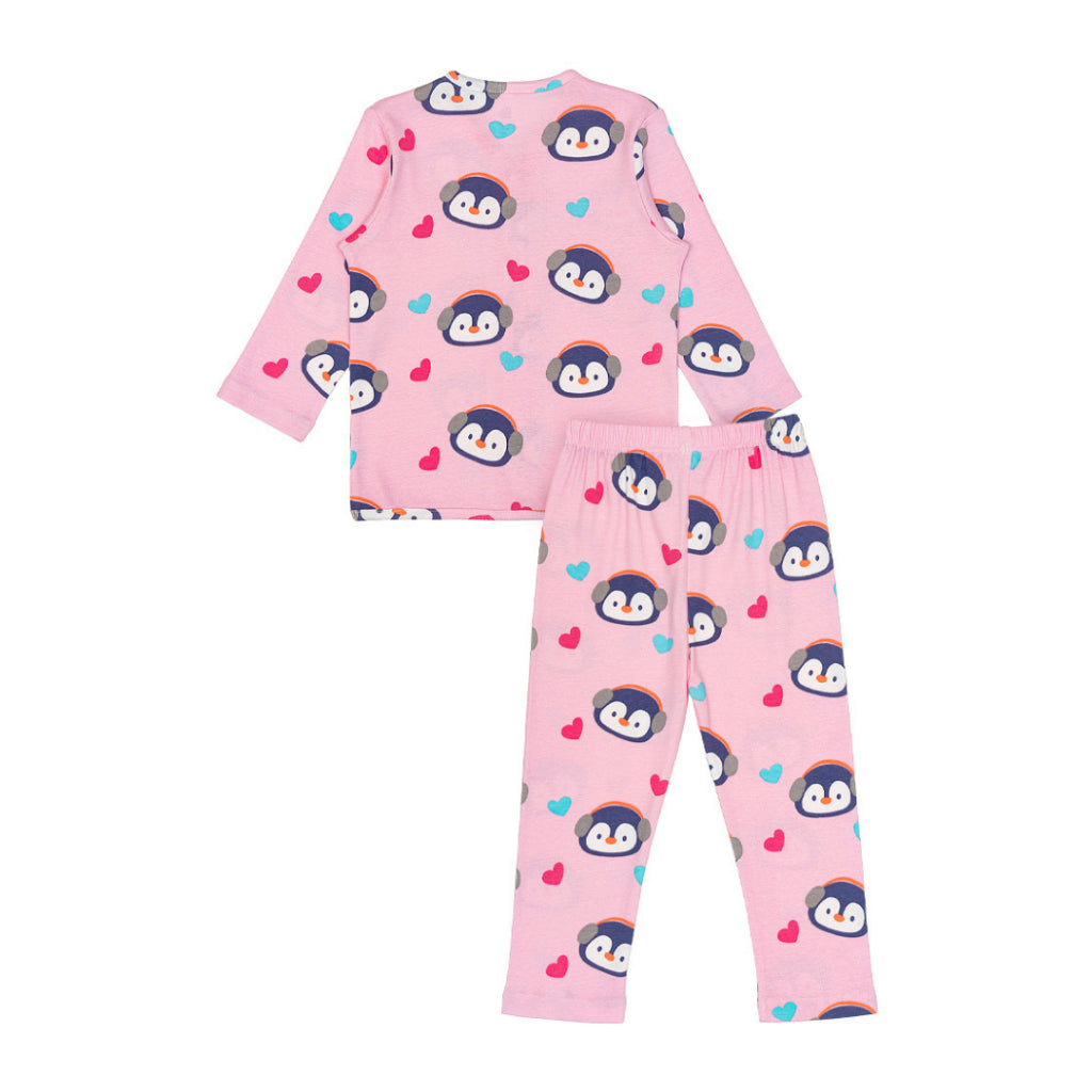 Cocohanee - Penguin in Love Button Down Long Pajamas - Piyama Bayi dan Anak dengan Kancing Depan