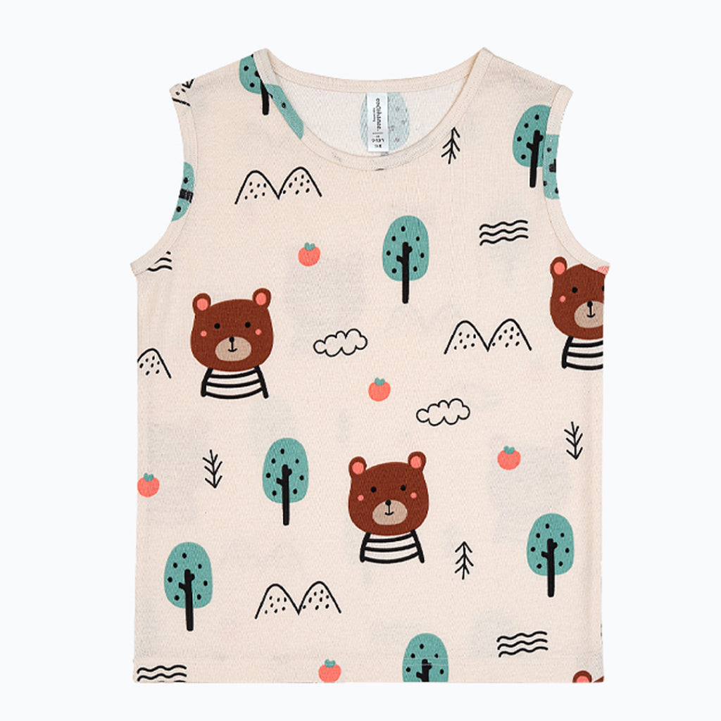 Cocohanee - Zoo Paradise Sleeveless Top - Kaos Tanpa Lengan Anak Motif