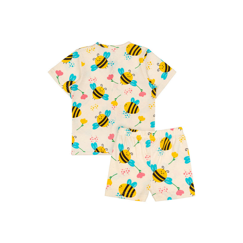 Cocohanee - Morning Bee Button Down Short Pajamas - Piyama Bayi dan Anak dengan Kancing Depan