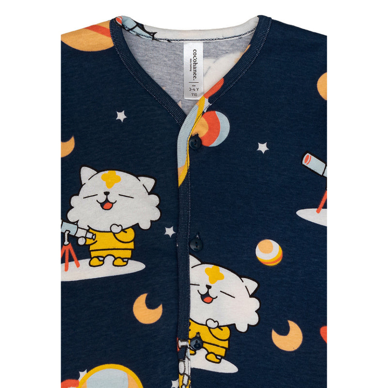 Cocohanee - Coco Moonlight Button Down Short Pajamas - Piyama Bayi dan Anak dengan Kancing Depan