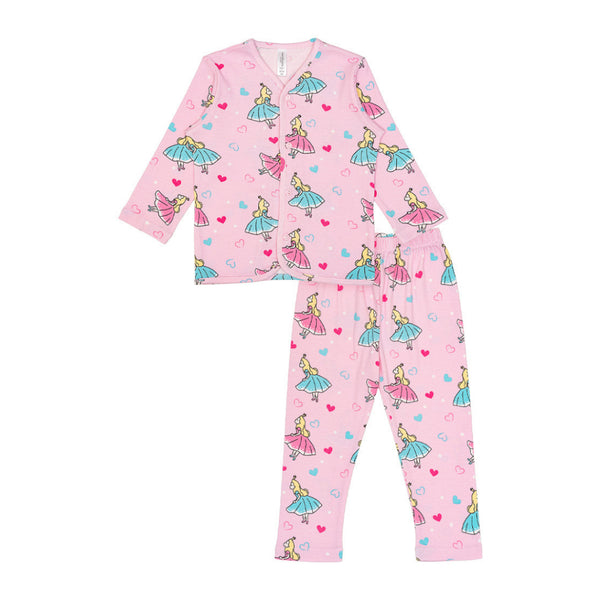 Cocohanee - Cinderelle Button Down Long Pajamas - Piyama Bayi dan Anak dengan Kancing Depan