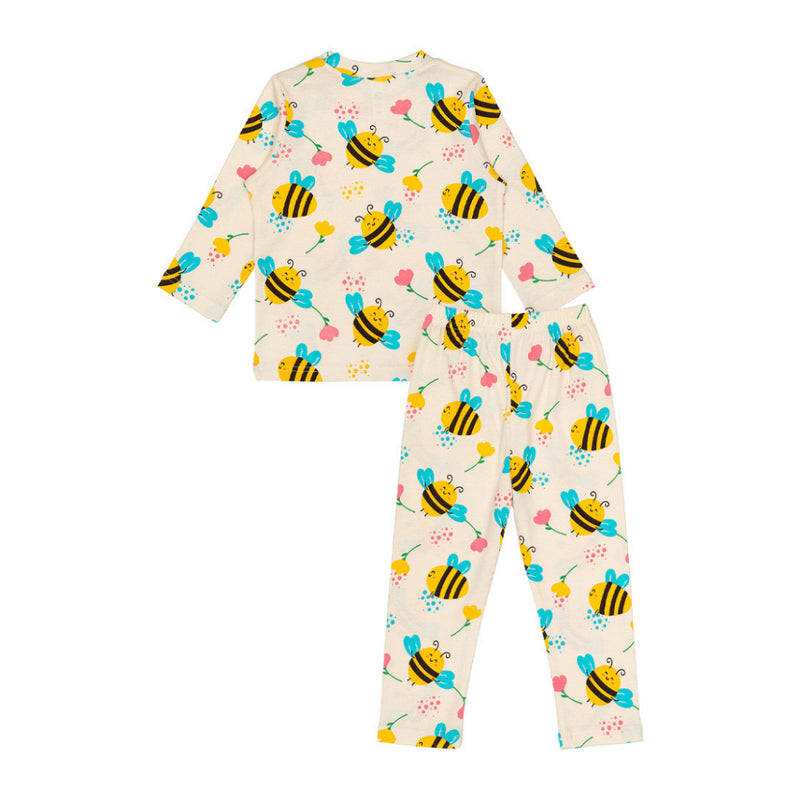 Cocohanee - Morning Bee Shoulder Button Long Pajamas - Piyama Bayi dan Anak dengan Kancing di Bahu