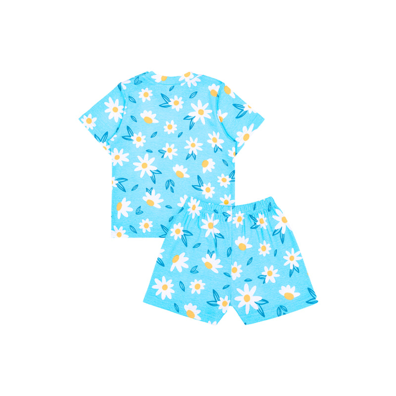 Cocohanee - Cosmos Field Shoulder Button Short Pajamas - Piyama Bayi dan Anak dengan Kancing di Bahu