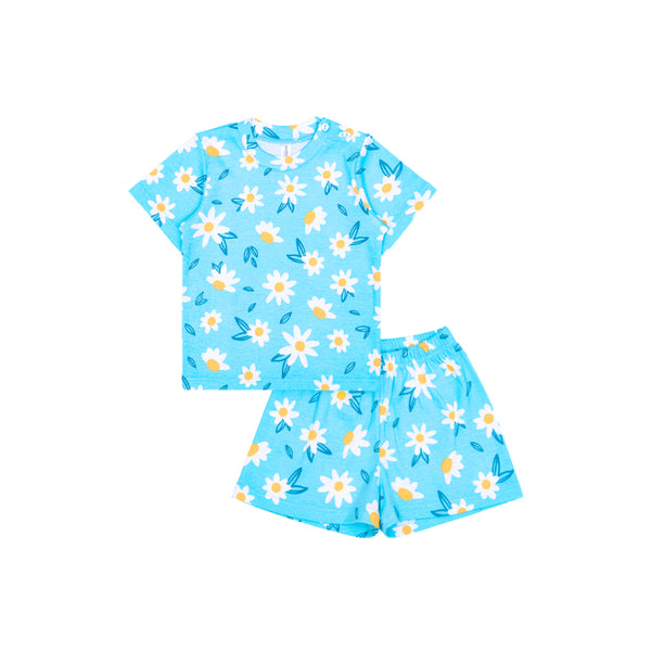 Cocohanee - Cosmos Field Shoulder Button Short Pajamas - Piyama Bayi dan Anak dengan Kancing di Bahu